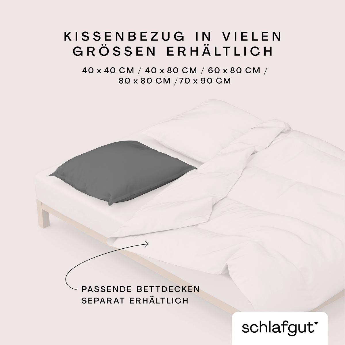 Kopfpolsterbezug Woven Satin - Grau, Basics, Textil (70/90cm) - Schlafgut