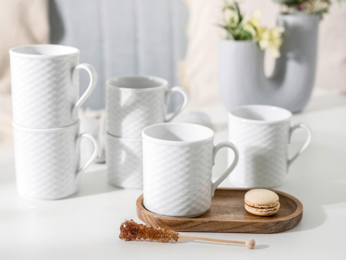 Kaffeebecherset Polo Porzellan, Weiß, 6-teilig - Weiß, Basics, Keramik (250ml) - Creatable