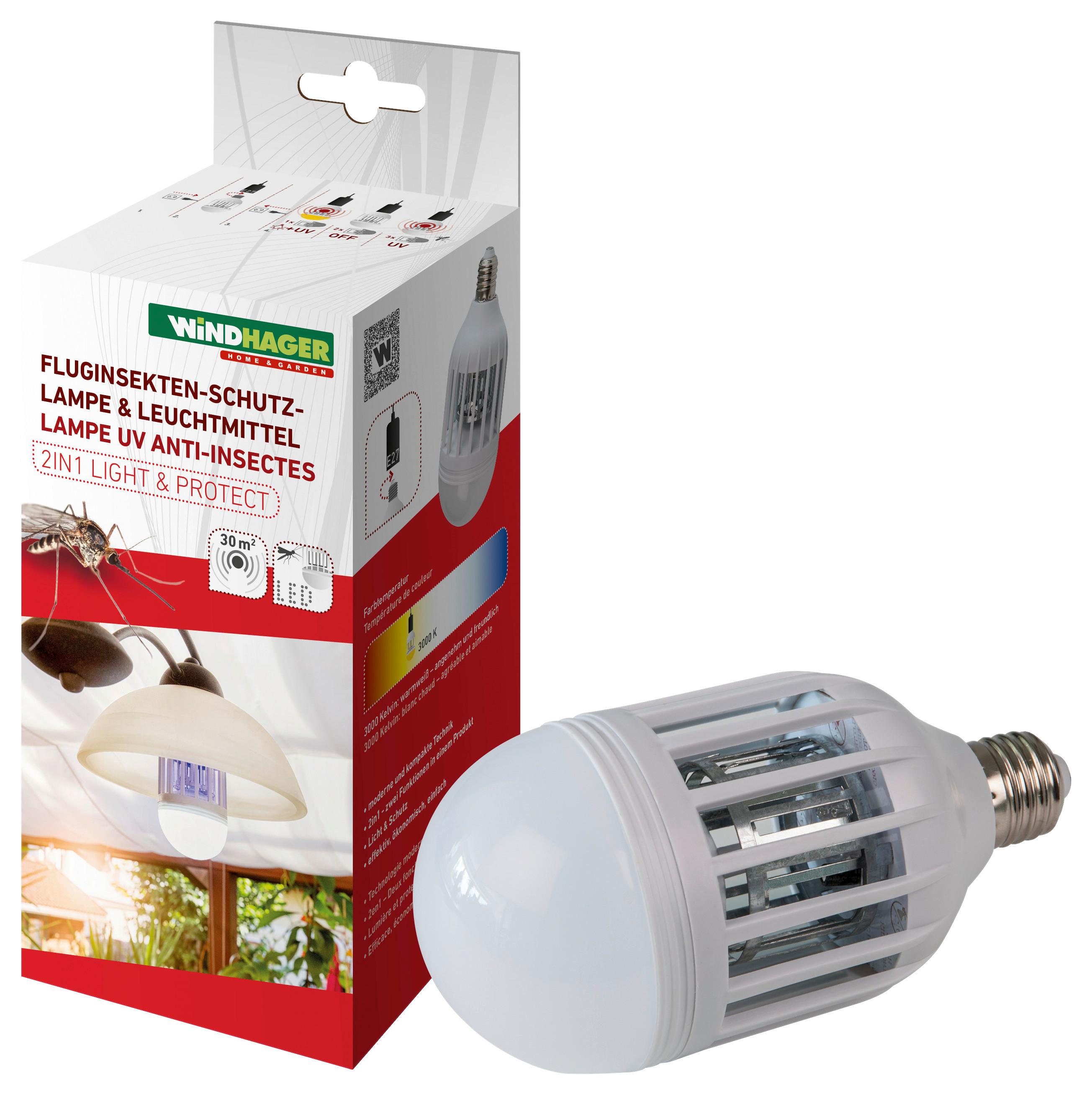 Lichtfalle Leuchtmittel 2in1, Insektenvernichter - Weiß, Basics, Kunststoff (8/12,5cm)