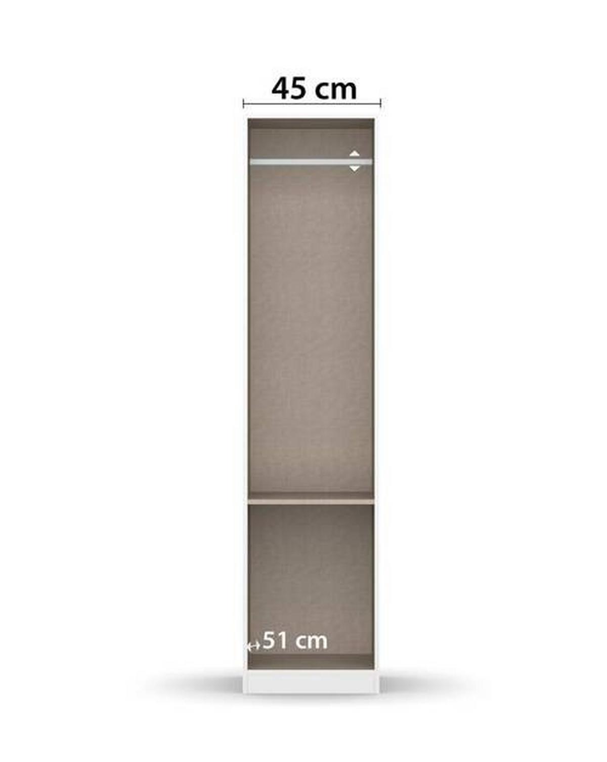 Drehtürenschrank 47 Cm Berlin Weiß/grau - Weiß/Grau, MODERN, Holzwerkstoff (47/210/54cm) - Rauch Möbel