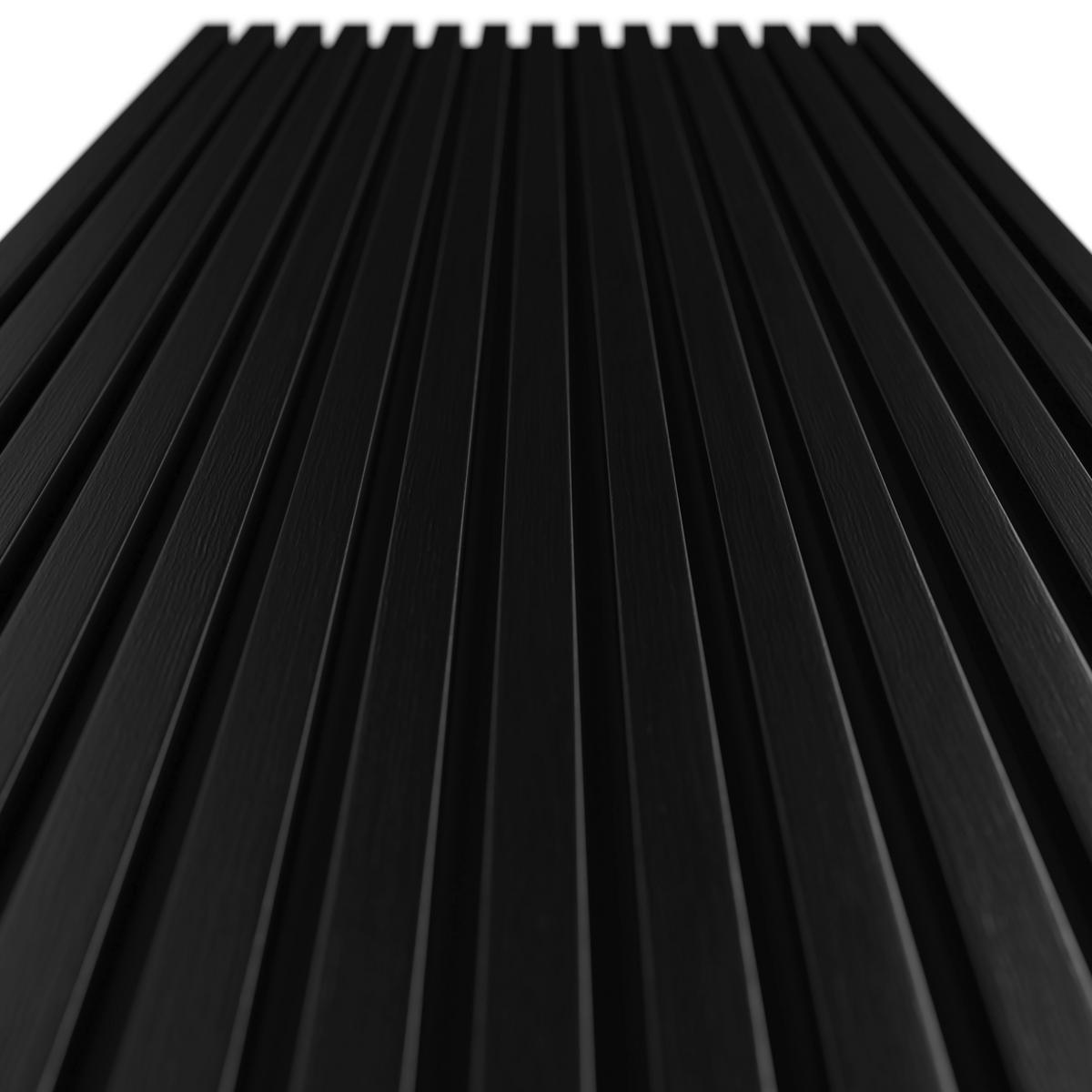 Akustický panel Rico, čierny 60x240 - čierna, Modern, kompozitné drevo/plast (60/2,1/240cm)