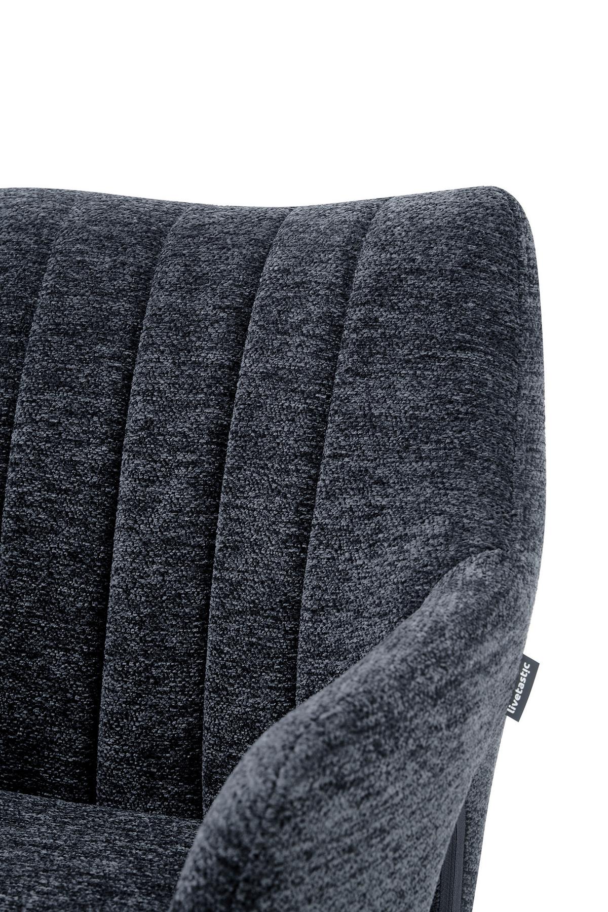 Armlehnstuhl Flow Grau/Schwarz B: 57,5 cm - Schwarz/Grau, MODERN, Holz/Textil (57,5/85/62cm) - Livetastic