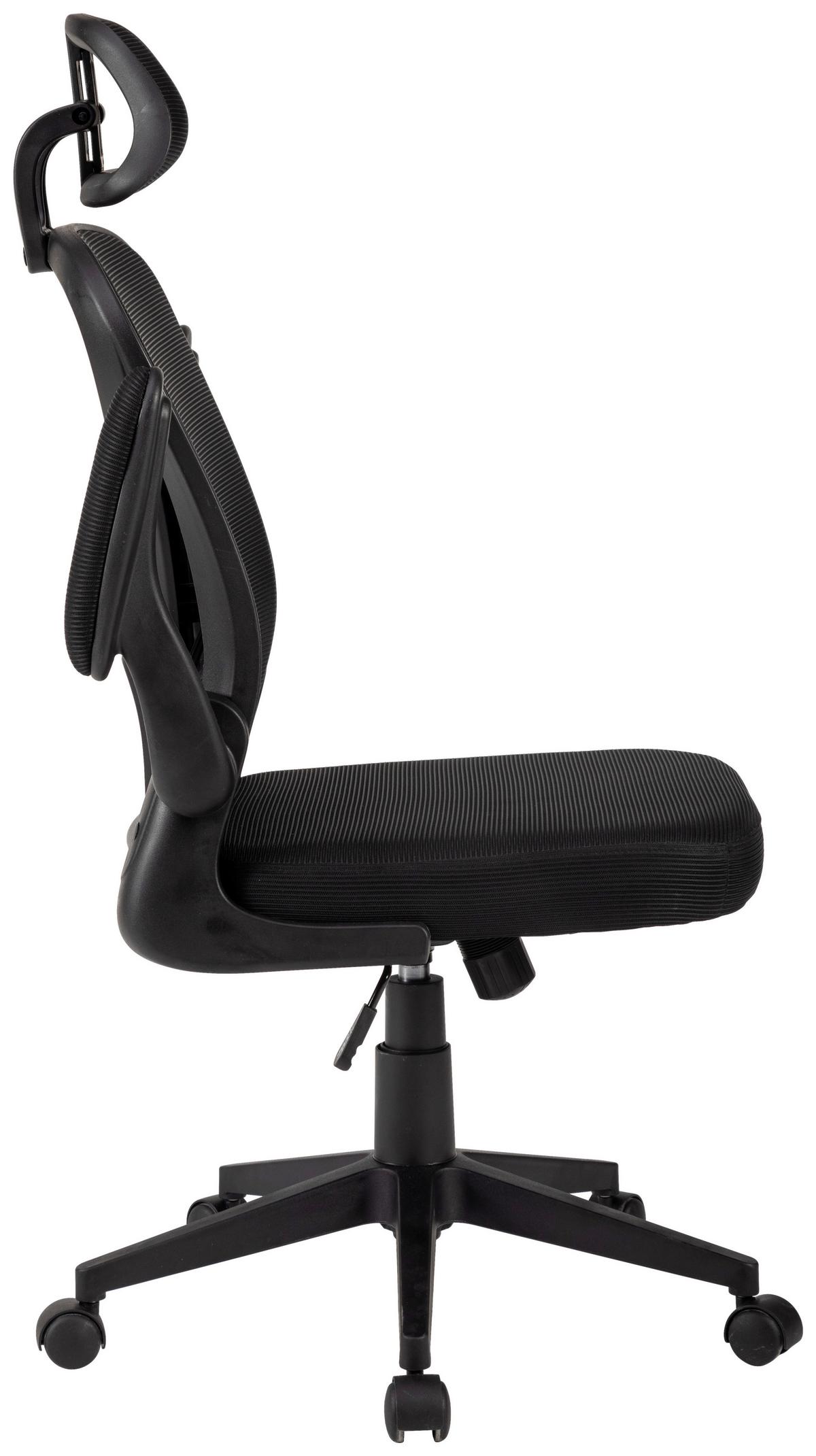 Chefsessel Jimmy Schwarz B: 63 cm - Schwarz, Trend, Kunststoff/Textil (63/116/65cm)