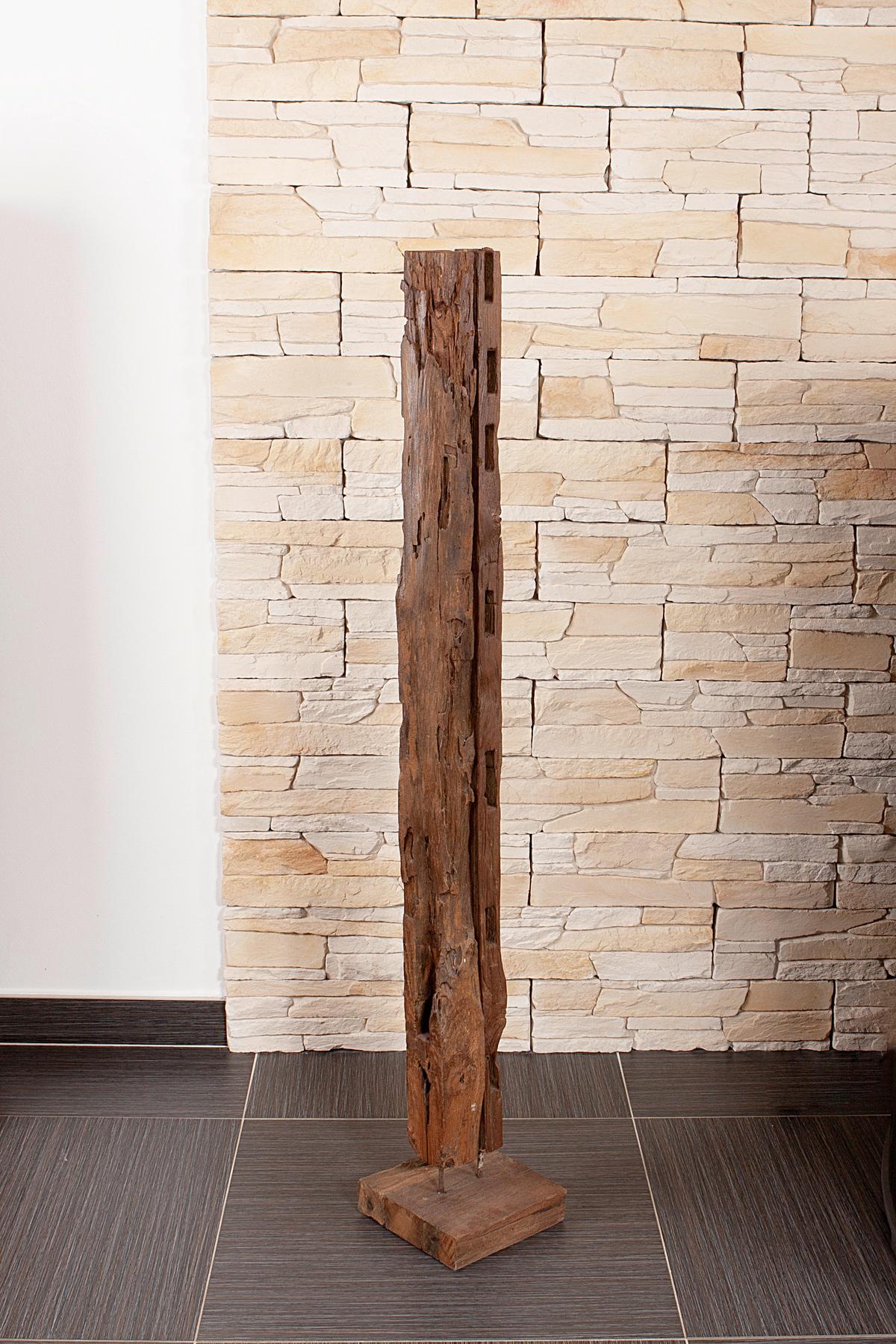 Skulptur Vanimo - Braun, Basics, Holz (20,5/132/20,5cm) - Gardenson