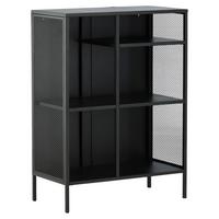 Bücherwand Misha - Schwarz, Design, Metall (80/110/40cm) - Livetastic