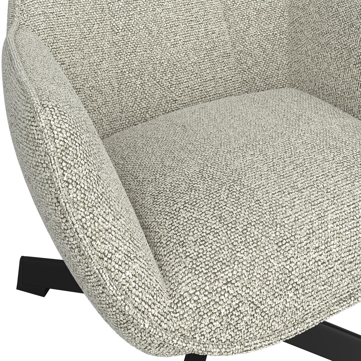 Relaxsessel Bogota beige, 360° drehbar - Beige/Schwarz, MODERN, Textil/Metall (76/101/86cm) - Luca Bessoni