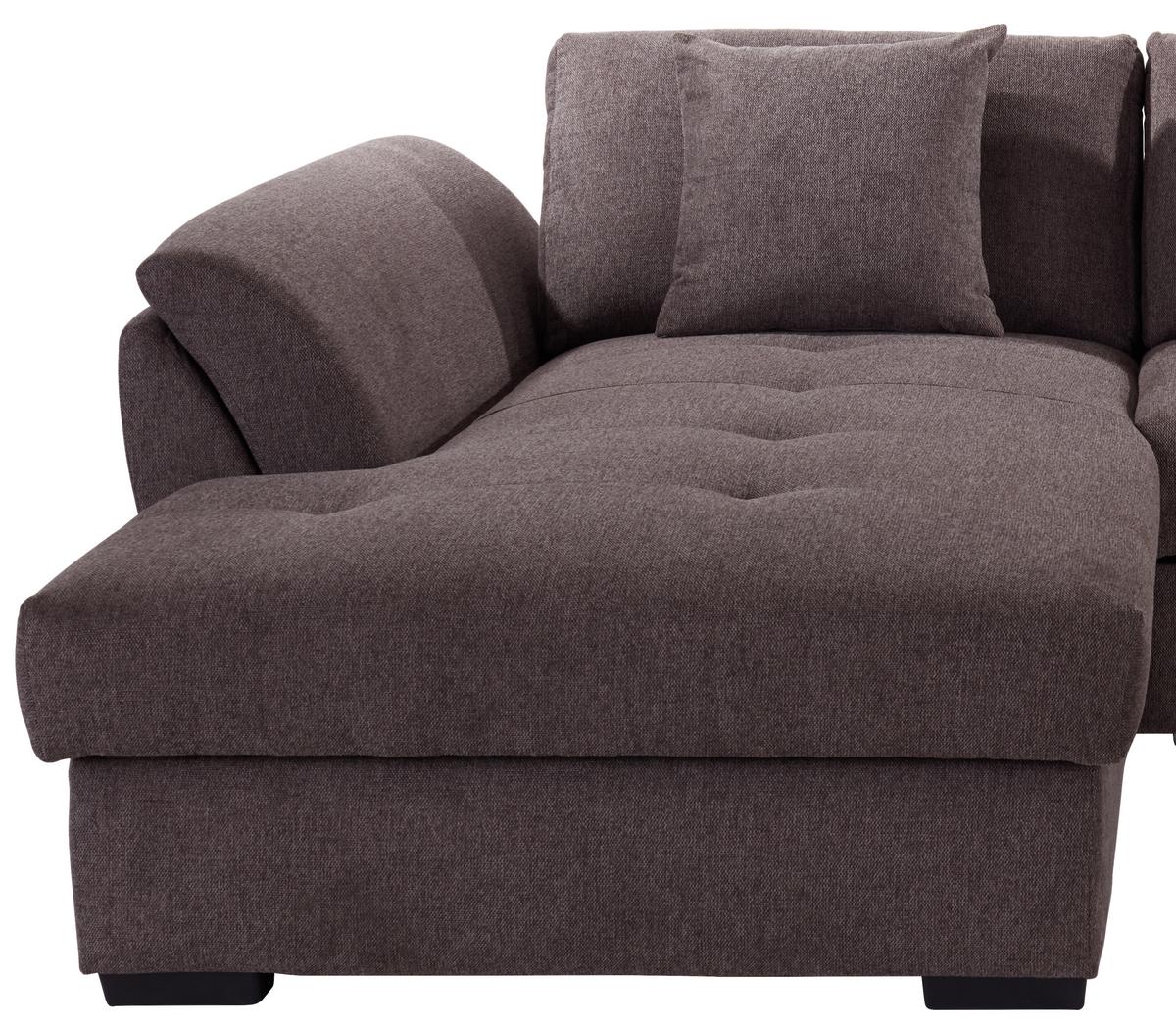 Rohová sedačka BERISSO, levá, hnědá - hnědá, Design (187/278cm) - Ondega