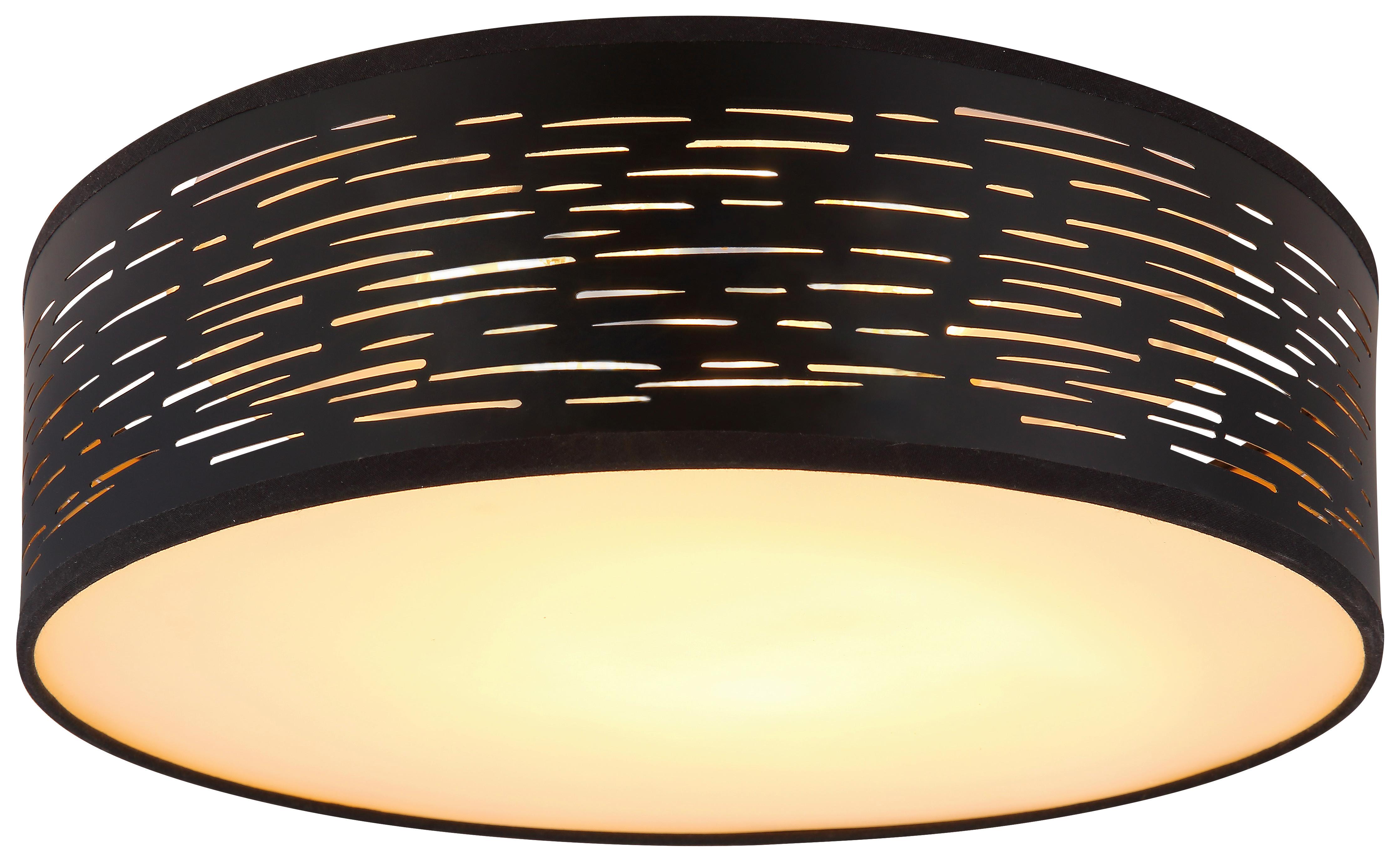 Led-deckenleuchte Tunno Ø 38 Cm Mit Mstufenschalter - Schwarz/Weiß, Design, Kunststoff/Metall (38/13cm) - Globo