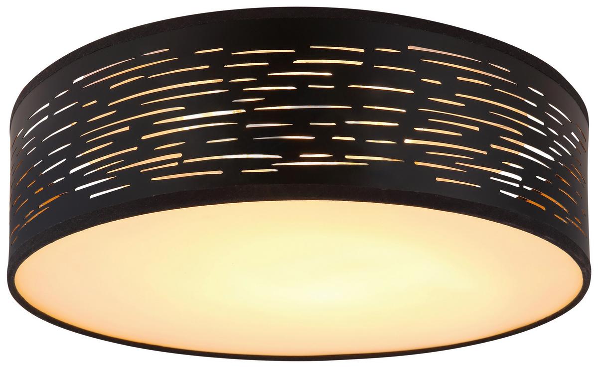 Led-deckenleuchte Tunno Ø 38 Cm Mit Mstufenschalter - Schwarz/Weiß, Design, Kunststoff/Metall (38/13cm) - Globo