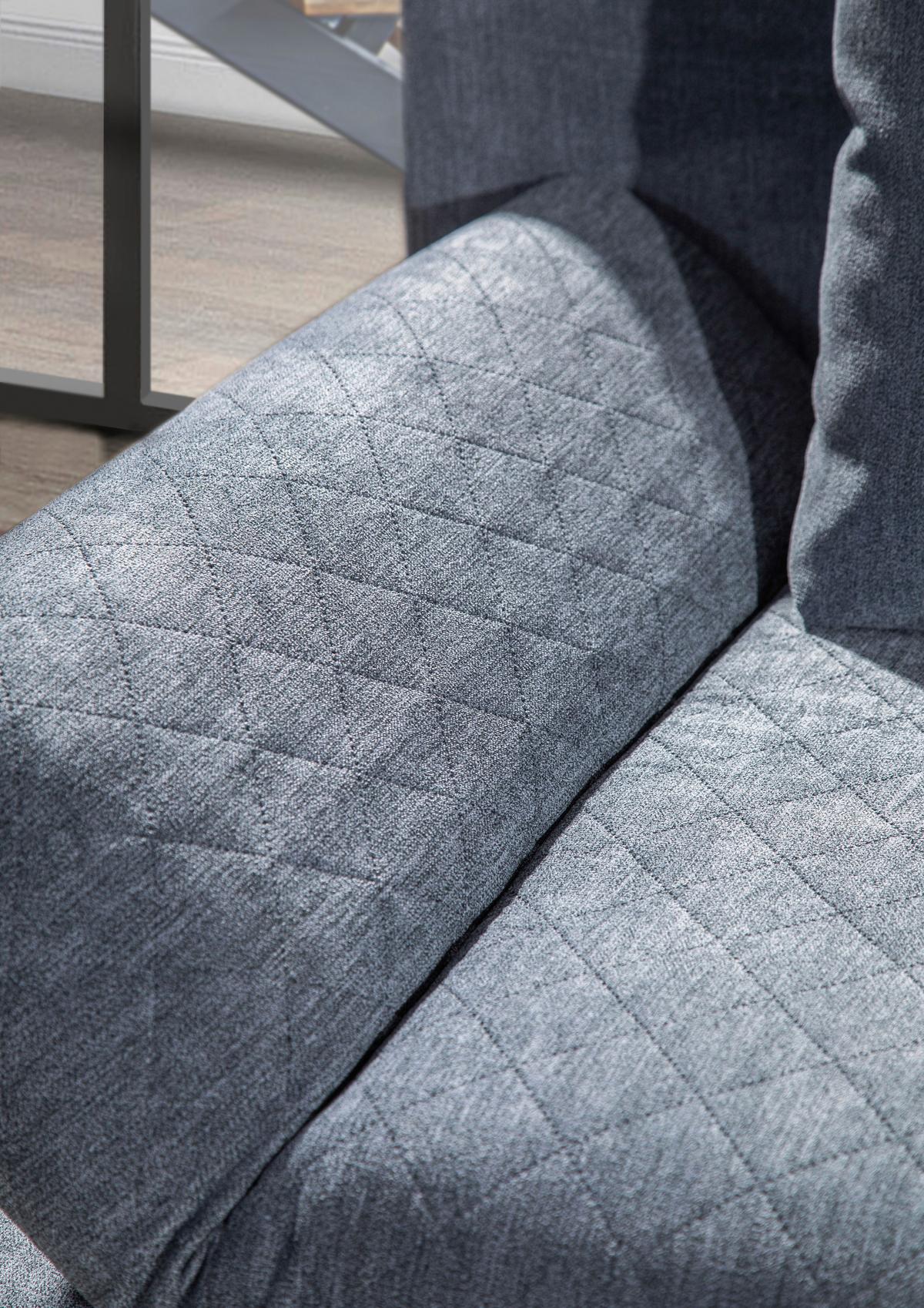 2-Sitzer-Sofa mit Schlaffunktion Sorini B:194 cm - Chromfarben/Anthrazit, Design, Textil (194/73/91cm) - Livetastic