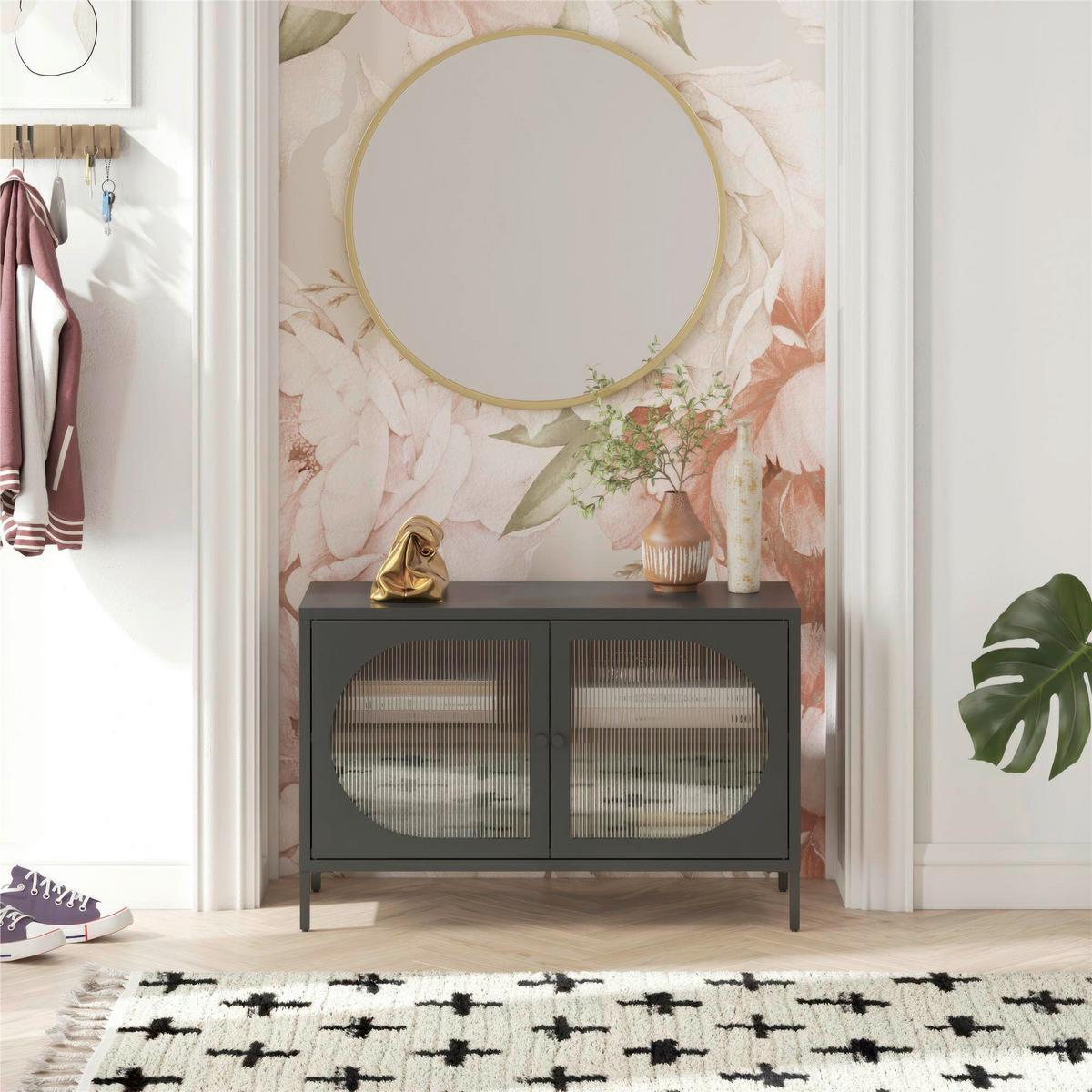 Kommode Luna Schwarz B: 100cm - Schwarz, Design, Glas/Metall (100/64/40cm) - MID.YOU