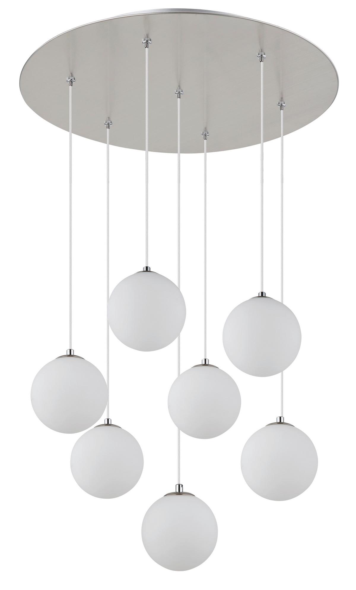 Led Függőlámpa 56140-7h - fekete/nikkelszínű, Design, műanyag/üveg (55/55/120cm) - Globo