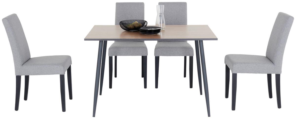 Esstisch Tom 120x76x80 Cm Naturfarben/schwarz - Schwarz/Naturfarben, KONVENTIONELL, Holzwerkstoff/Metall (120/76/80cm)