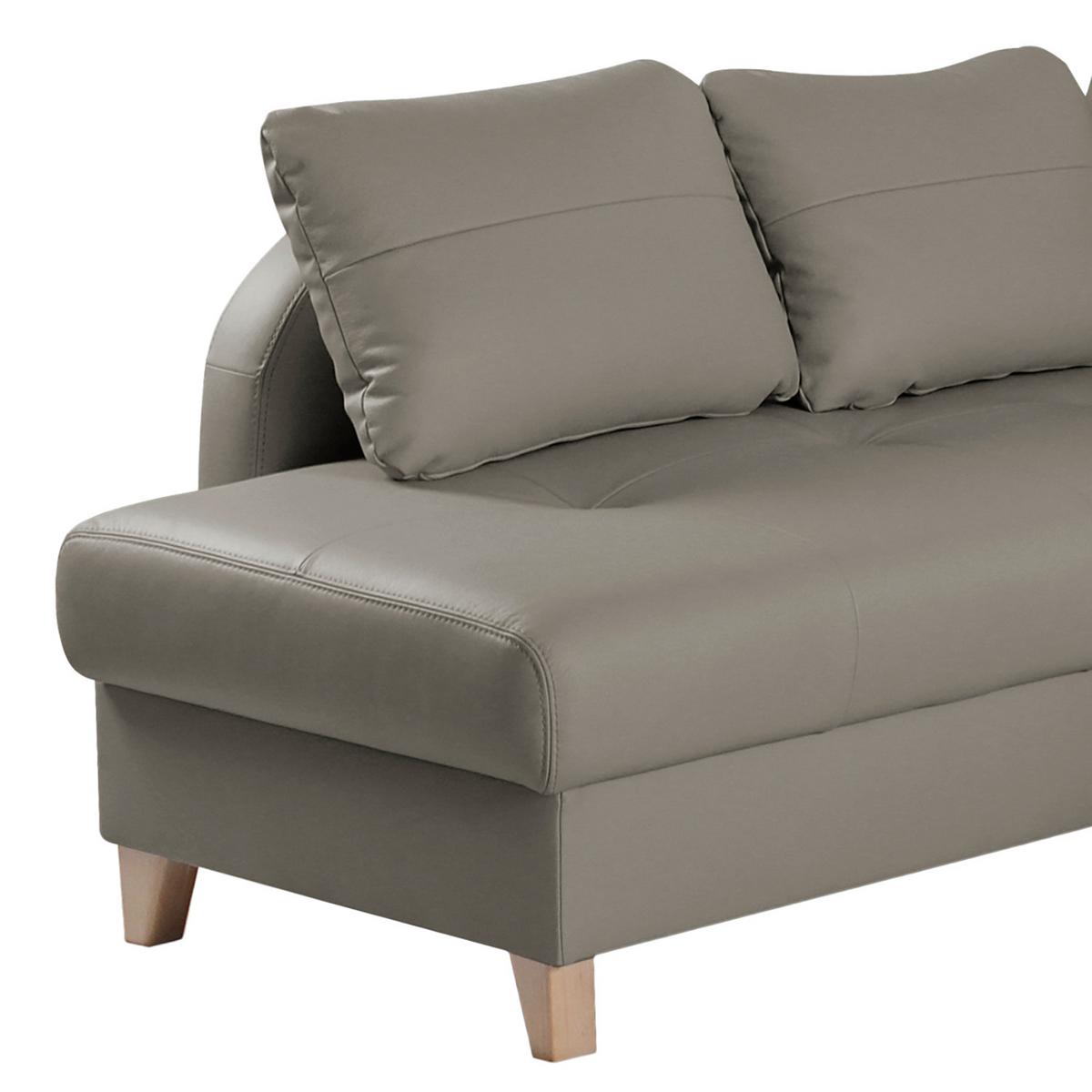 Ecksofa Compact Schlammfarben B: 168x227 Cm - Schlammfarben/Buchefarben, Design, Leder/Textil (168/227cm) - Livetastic