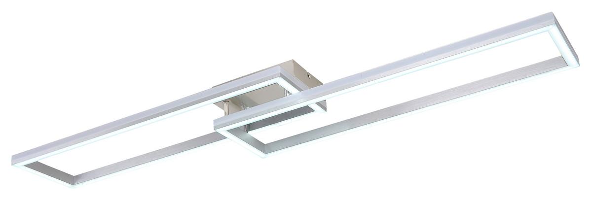 Led-deckenleuchte 67209-45d - Silberfarben/Opal, Design, Kunststoff/Metall (119,5/25,5/10cm) - Globo