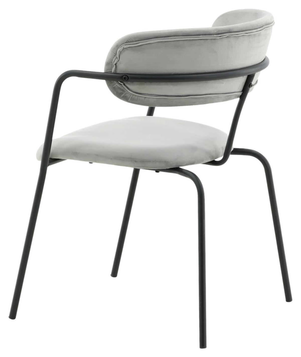 Stuhl-Set Arrow - Schwarz/Grau, Design, Textil/Metall (58/79/61cm) - Livetastic