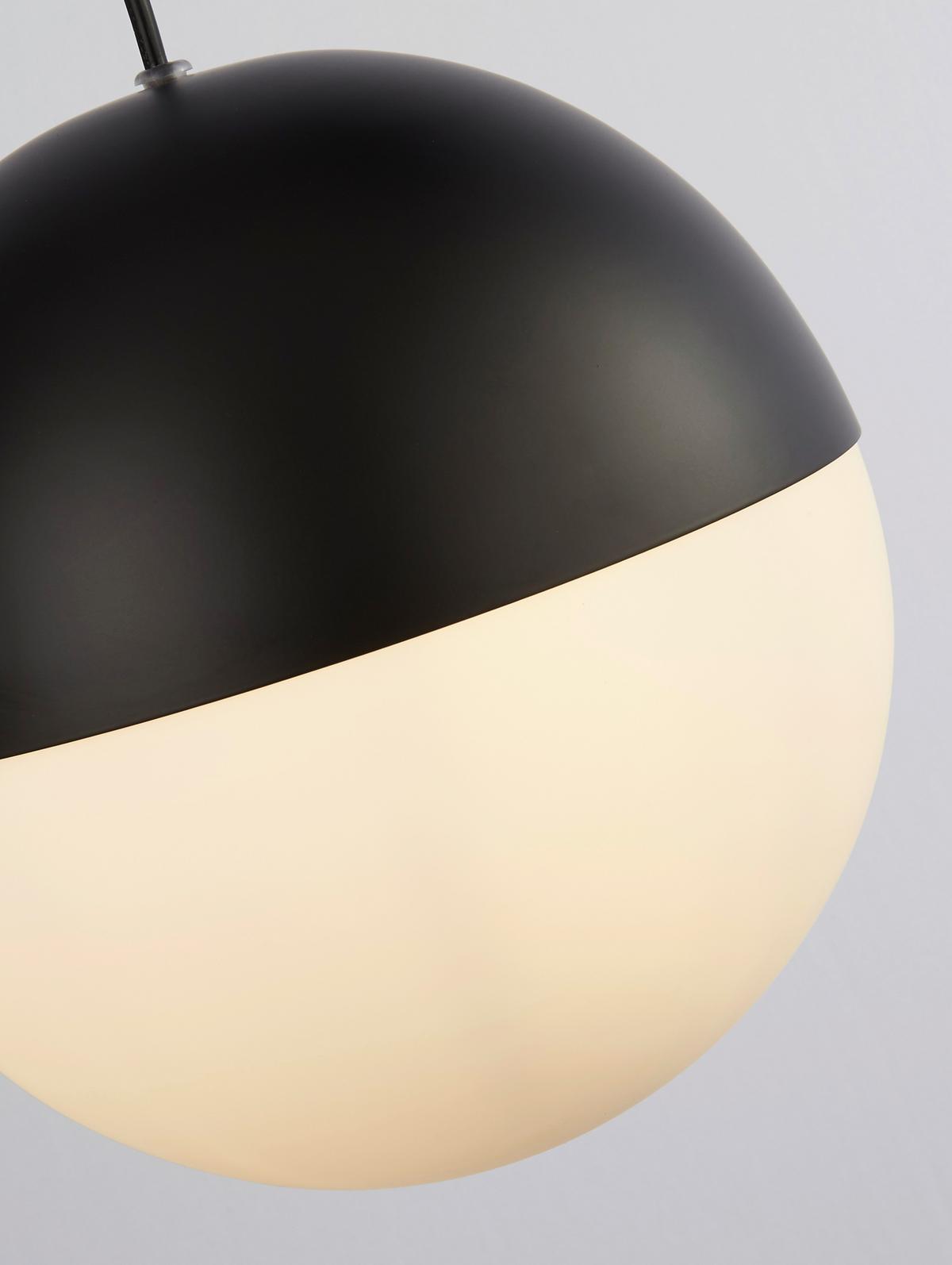 Hängeleuchte Endor H: 150 Cm 1-Flammig, Höhenverstellbar - Schwarz, Design, Glas/Metall (25/150cm)