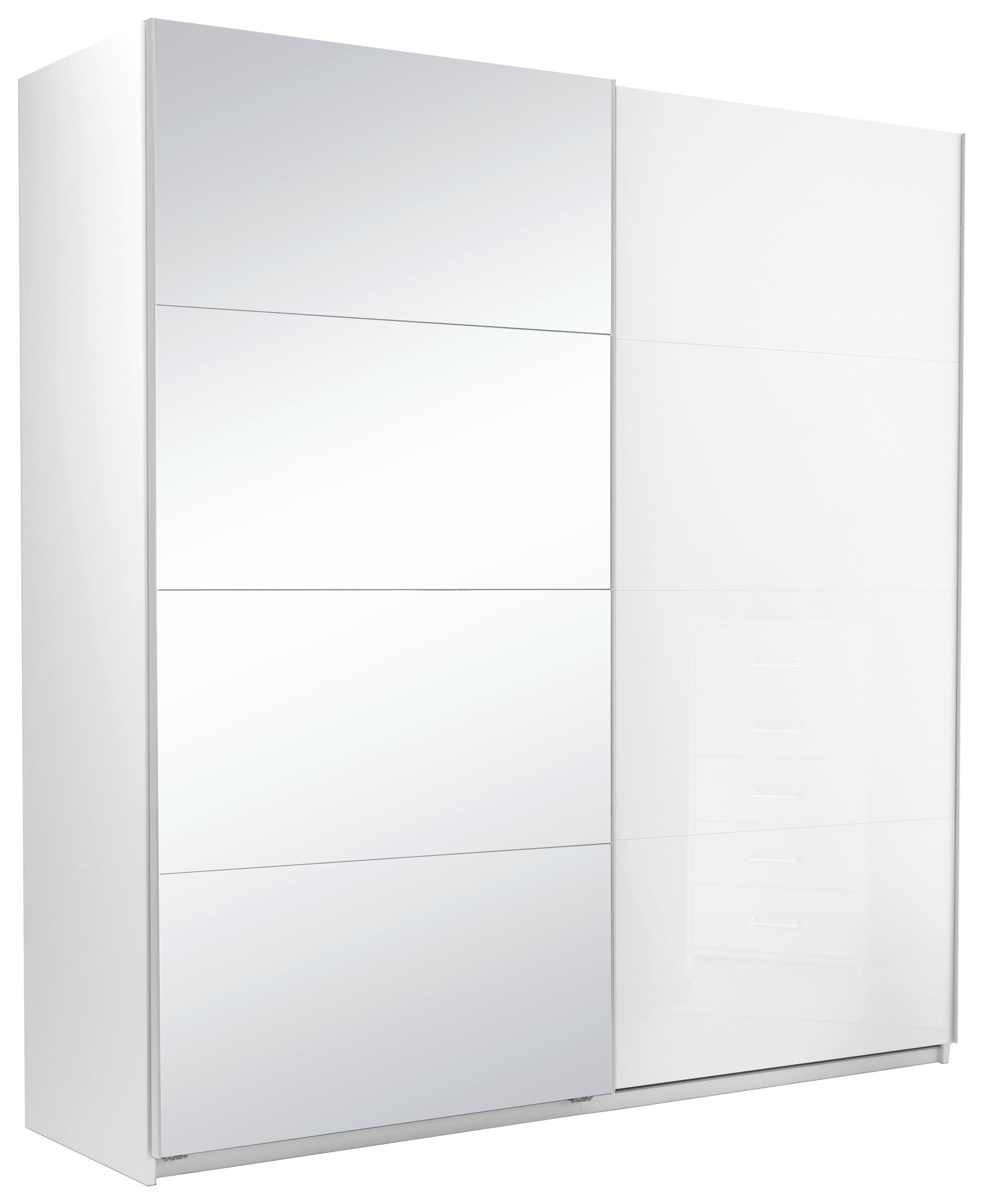 SCHIEBETÜRENSCHRANK Viva Weiß Hochglanz B: 200cm - Weiß Hochglanz/Weiß, MODERN, Holzwerkstoff (200/210/62cm) - P & B