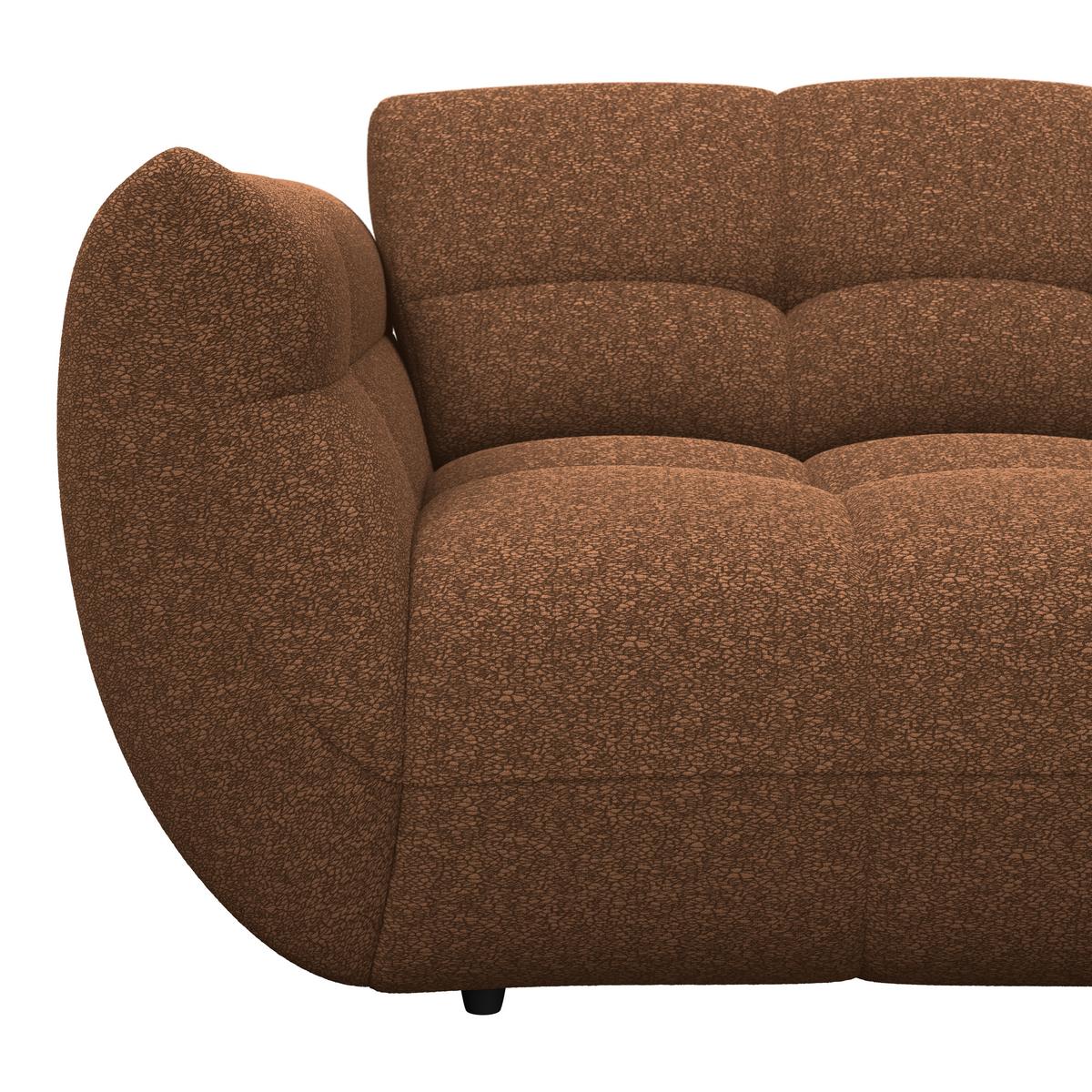 Ecksofa Panda Chenille terracotta, 280x178cm - Terracotta/Schwarz, Trend, Textil (280/178cm)