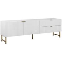 TV-Lowboard Edinburgh B: 179 cm Weiß - Goldfarben/Weiß, Design, Holzwerkstoff (179/61/41cm) - MID.YOU