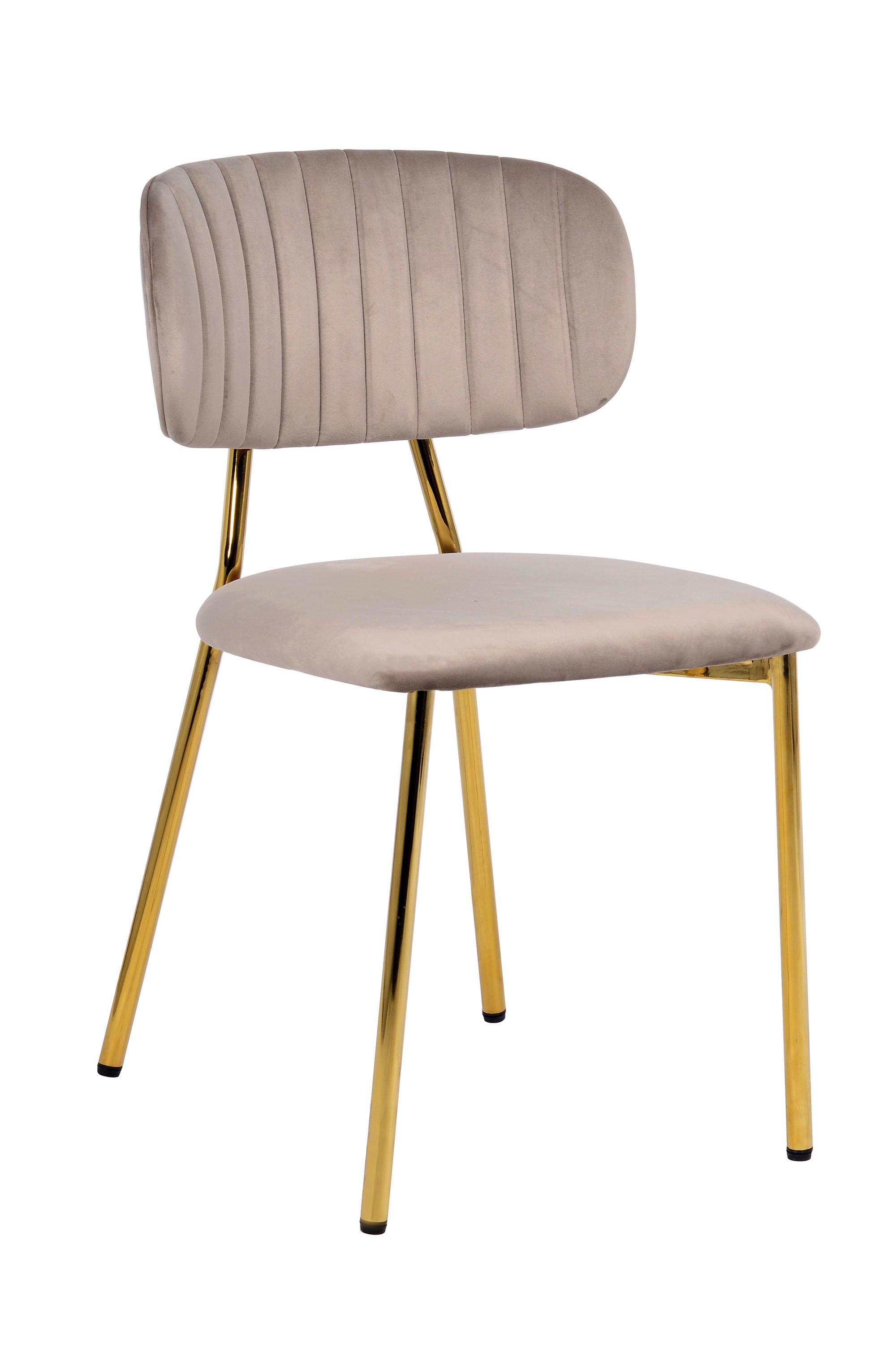 SADA ŽIDLÍ KIAN - barvy zlata/šedohnědá, Moderní, kov/textil (47/80/51cm) - MID.YOU