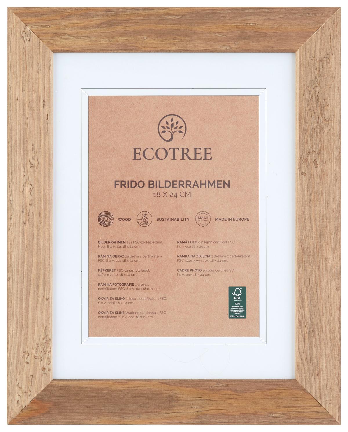 Rám na fotky Frido, 18/24cm - přírodní barvy, Romantický / Rustikální, dřevo (23/29,2/1,2cm) - ecoTree