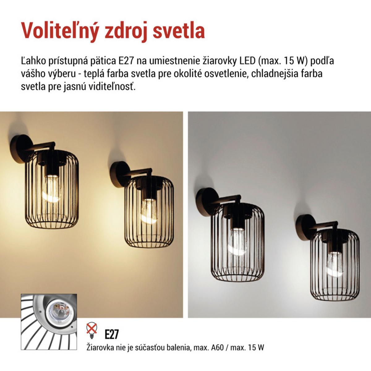 VONKAJŠIE LED SVIETIDLO SALVIA - čierna, Modern, kov/plast