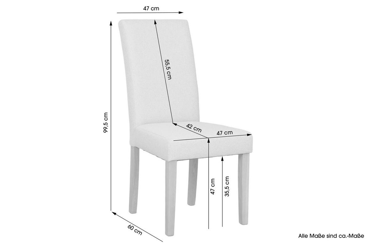 Stuhl-Set Elias - Taupe/Braun, MODERN, Holz/Textil (47/99,5/60cm) - MID.YOU