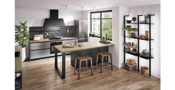 Eckküche Edelstahlfarben Gebürstet, Planbar Nach Maß - Edelstahlfarben, MODERN, Holzwerkstoff - Vertico