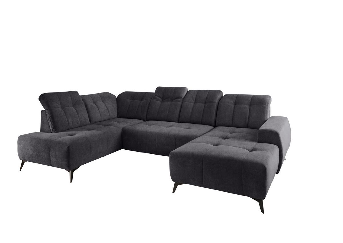 Ecksofa, Sitzvorzug Elektrisch Sano, Anthrazit, 200x337x180cm - Anthrazit/Schwarz, MODERN, Textil (200/337/180cm) - Livetastic