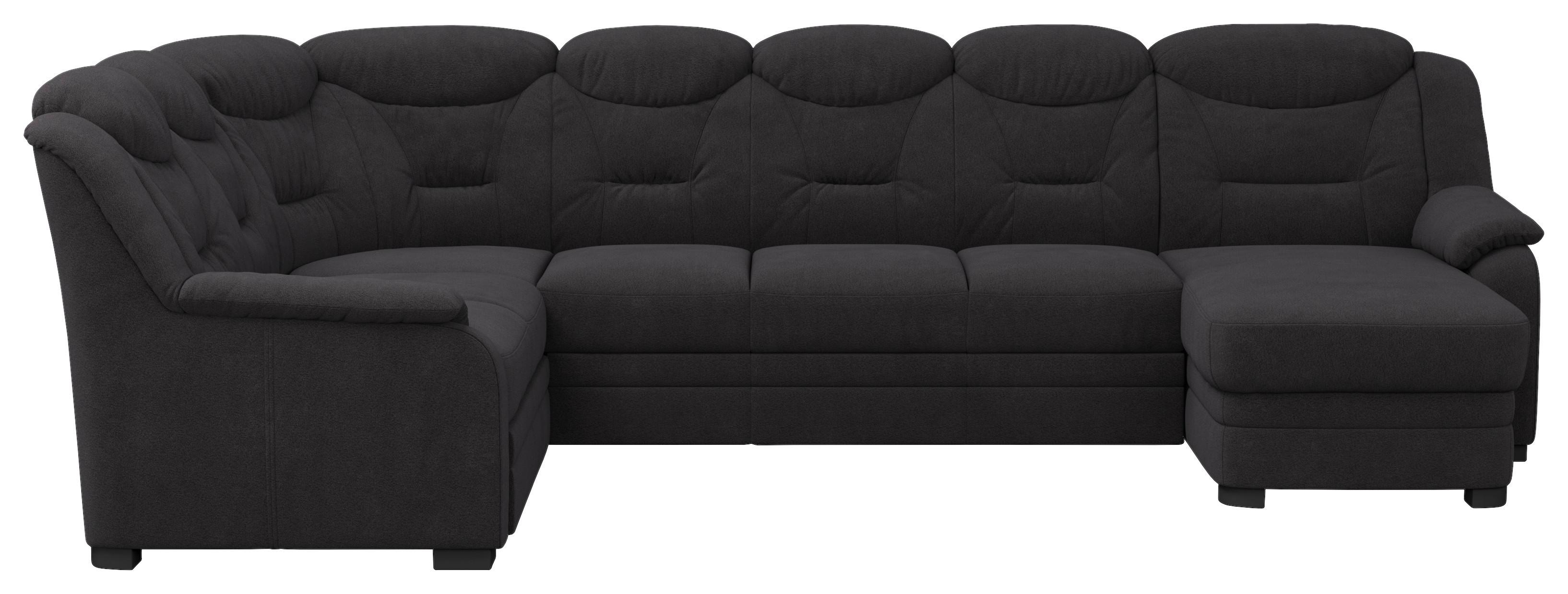 Wohnlandschaft Marcus Schwarz inkl. Bettkasten - Schwarz, Basics, Textil (211/330/162cm) - MID.YOU