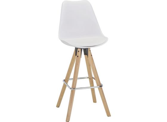 Barová Židle Durham - bílá/hnědá, Moderní, kov/dřevo (48,5/111,5/55cm) Barová Židle Durham - bílá/hnědá, Moderní, kov/dřevo (48,5/111,5/55cm)