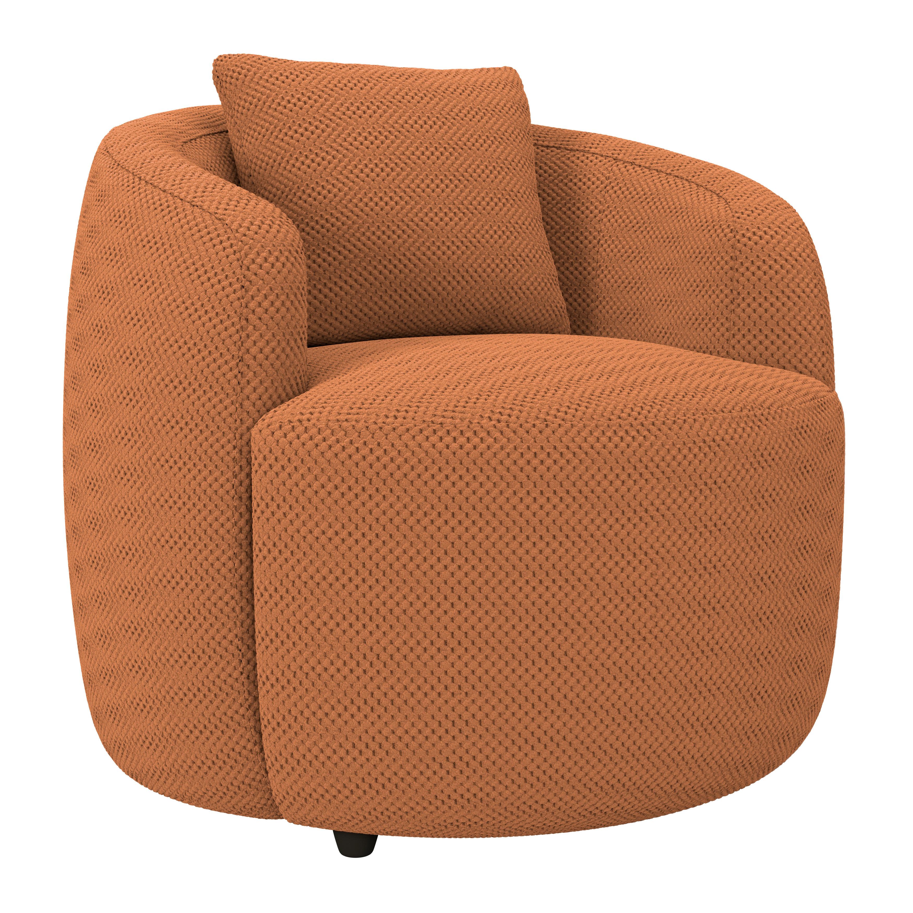 Relaxační křeslo PINA, terracotta, s polštářem - černá/terracotta, Moderní, textil/plast (81/74/81cm)