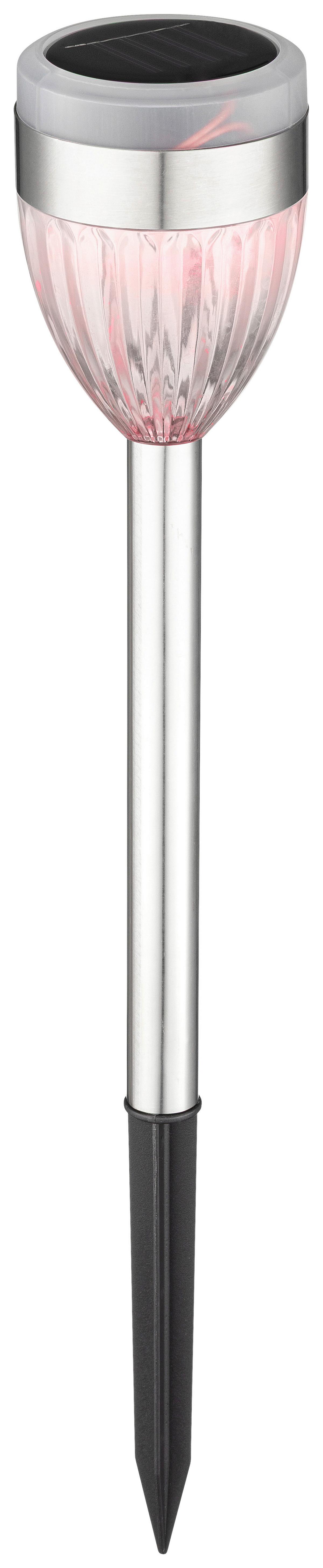 Solarleuchte Darina - Edelstahlfarben/Schwarz, Basics, Kunststoff/Metall (6/36,5cm) - Homezone