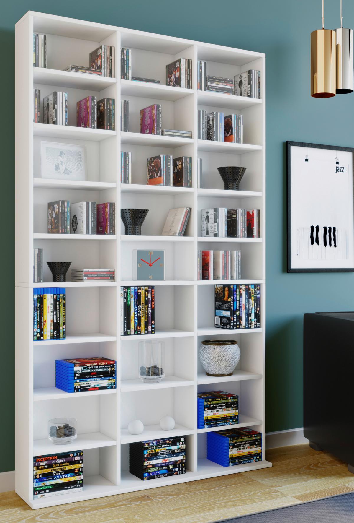 Regál  Megosa Maxi biela - biela, Konventionell, kompozitné drevo (102/183/18 (23)cm) - MID.YOU