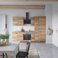Kuchyňská linka 270 cm, dekor dub Havanna - černá/tmavý dub, Moderní, kov/kompozitní dřevo (270cm) - Nobilia