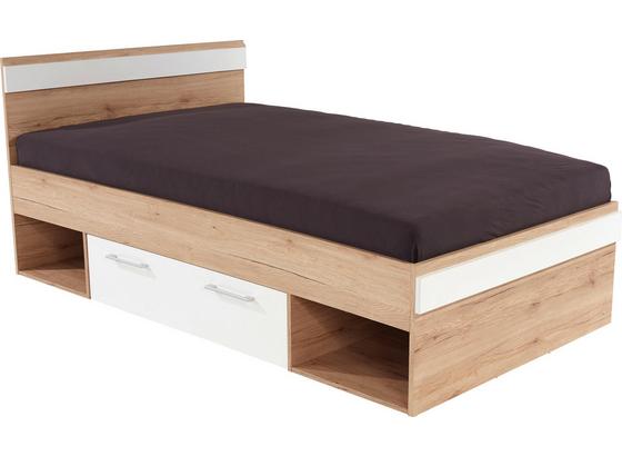 Ágykeret Box - Tölgyfa/Zöld, modern, Faalapú anyag (207/125/86cm) Ágykeret Box - Tölgyfa/Zöld, modern, Faalapú anyag (207/125/86cm)