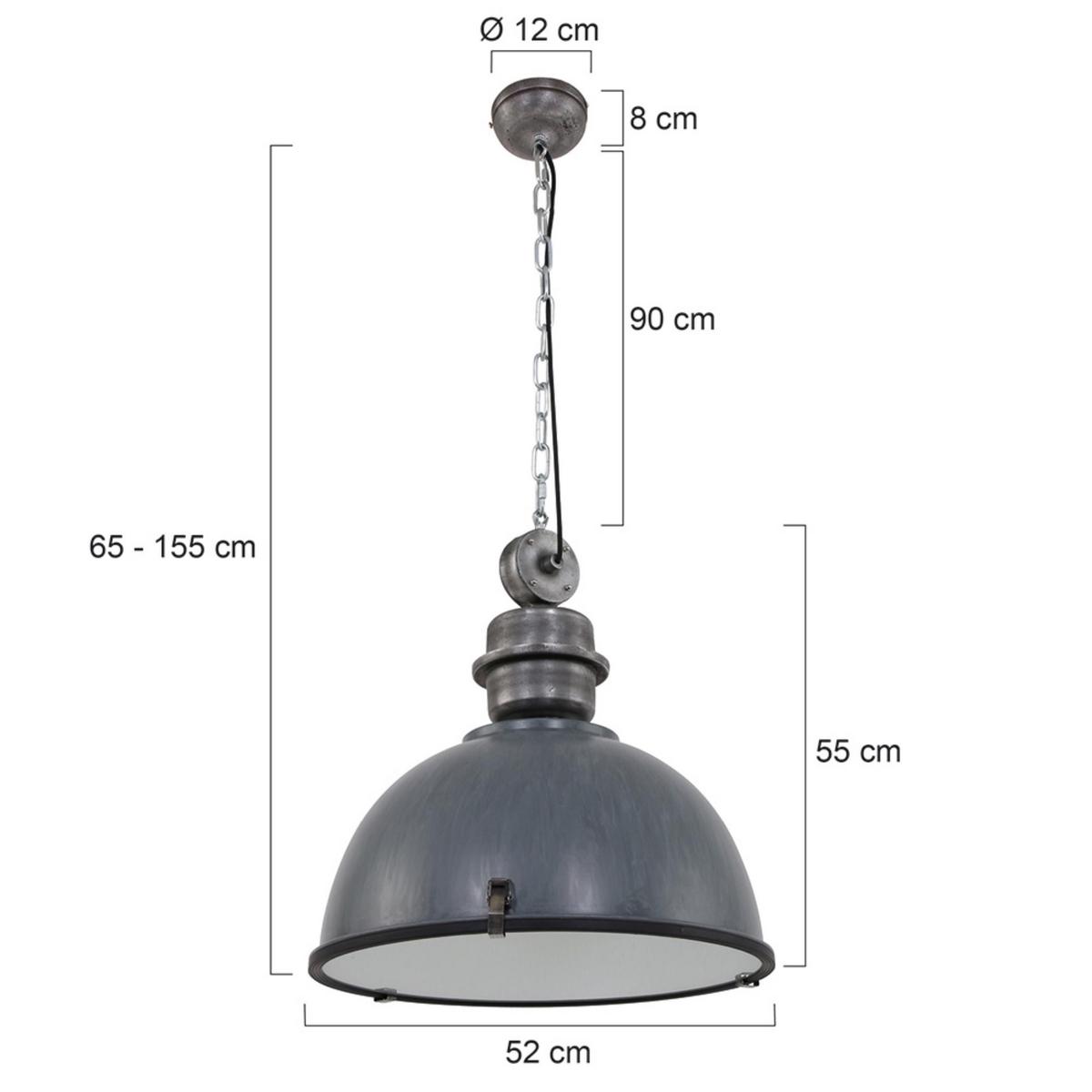 Pendelleuchte Bikkel - Grau, Trend, Glas/Metall (52/153/52cm)