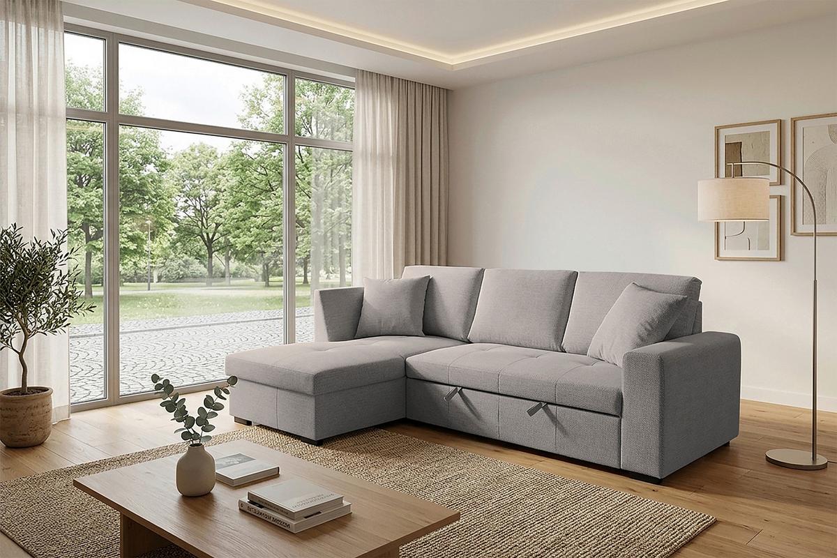 Ecksofa Lukas Graubraun S: 158x239 Cm - Graubraun, Trend, Textil (158/239cm)