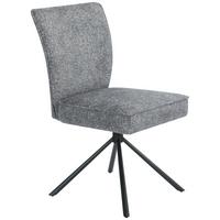 Stuhl Ellen Webstoff Anthrazit, B: 49 Cm - Anthrazit/Schwarz, MODERN, Textil/Metall (49/91/66cm)