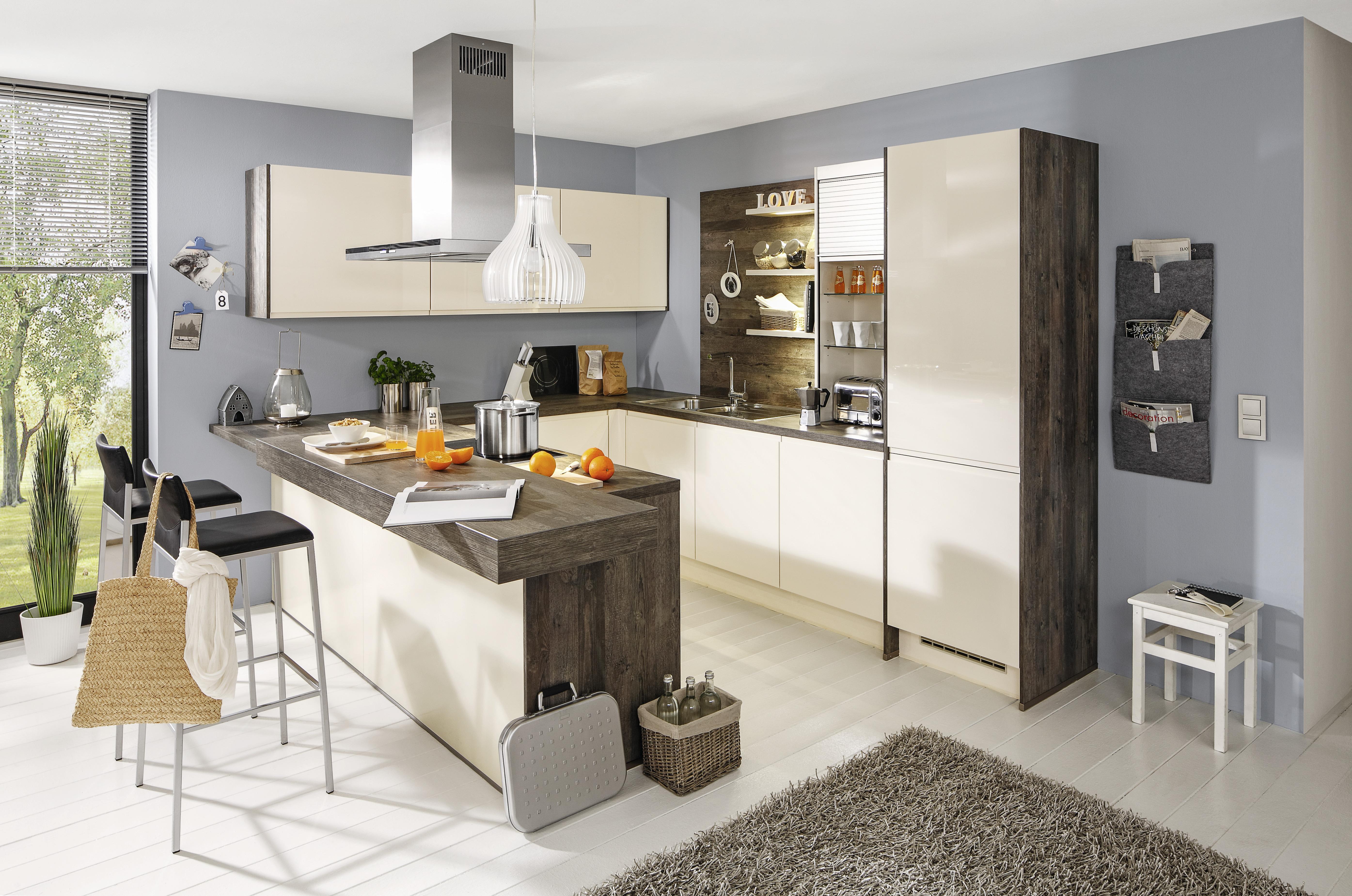 Einbauküche Panama Frei Planbar Modern, Grifflos - Weiß, MODERN, Holzwerkstoff - Vertico