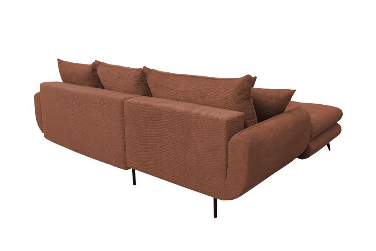 Rohová sedačka WAVE, ľavá, staroružová - čierna/staroružová, Modern, kov/textil (189/266cm)