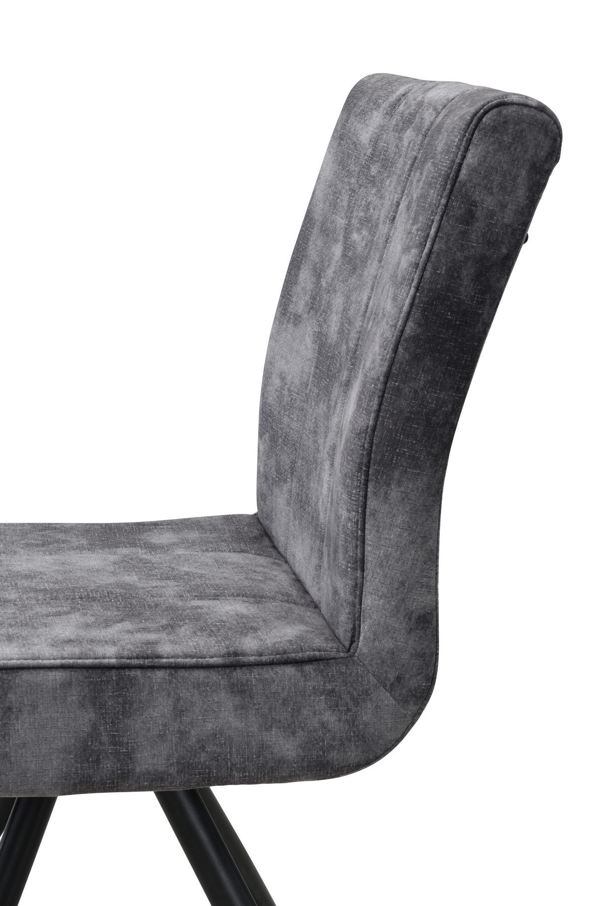 STUHL-SET PORTO S 4ER-SET - Anthrazit/Schwarz, MODERN, Textil/Metall (44/89/67cm) - P & B