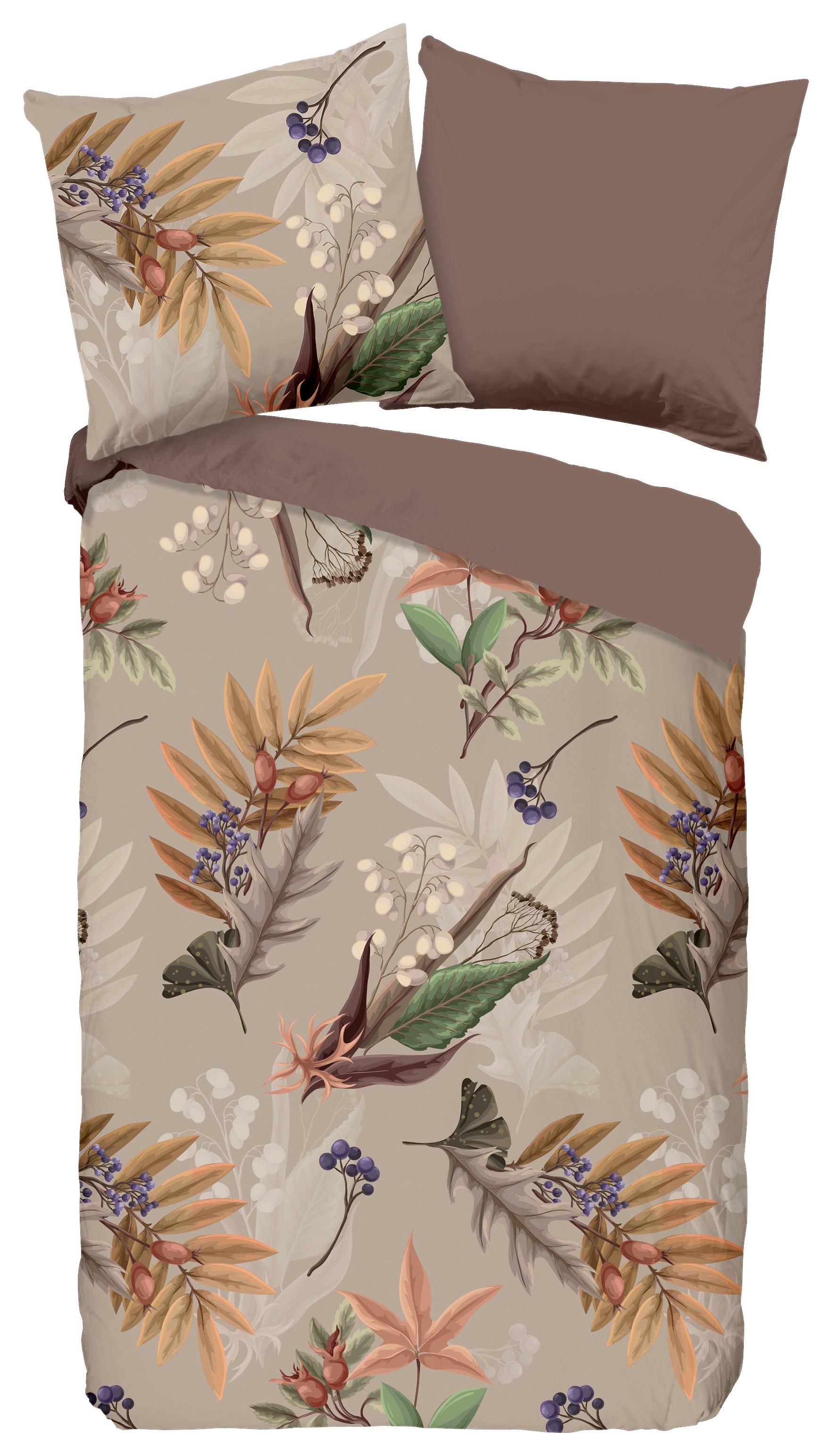 Wendebettwäsche Otso Braun Taupe 135x200 cm - Taupe/Braun, Natur, Textil (135/200cm)