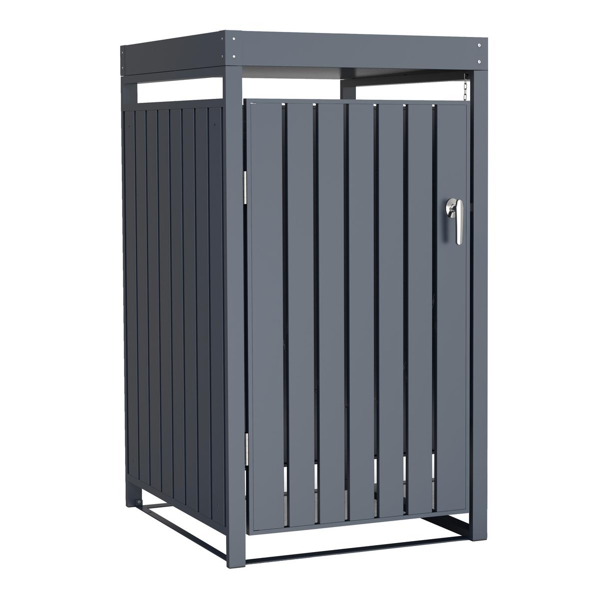 Aufbewahrungsbox Leon 1x240 Liter - Anthrazit, Basics, Metall (68/80/124cm) - Ambia Garden