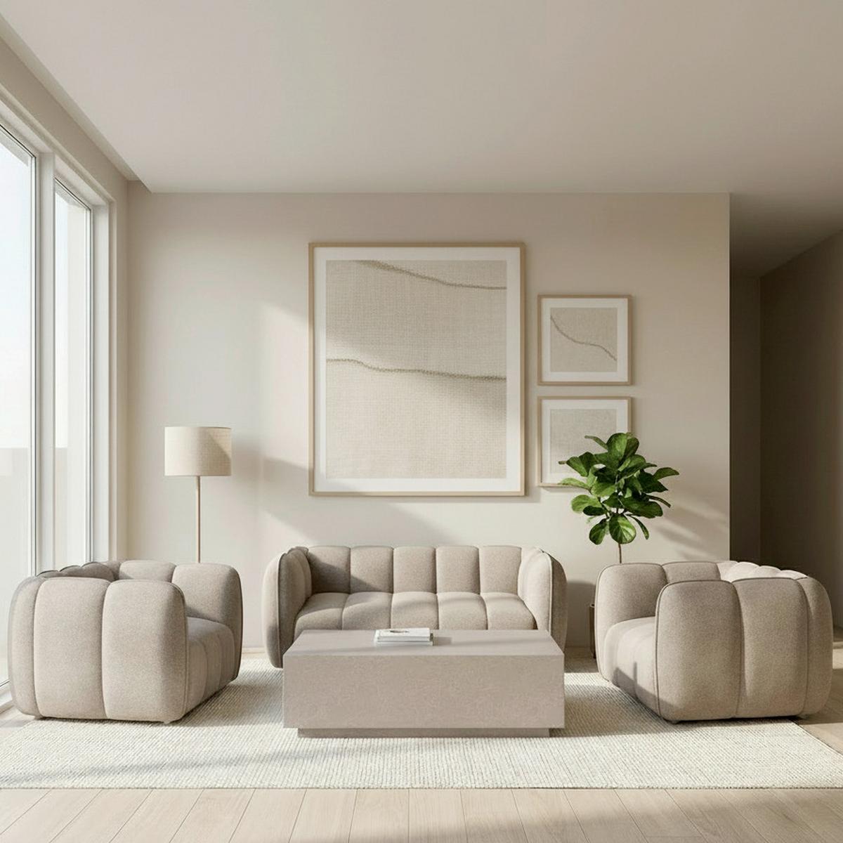 Sedací sestava SANDRA, 3-dílná, hnědá žinylka - černá/hnědá, Moderní, dřevo/textil - Bessagi Home