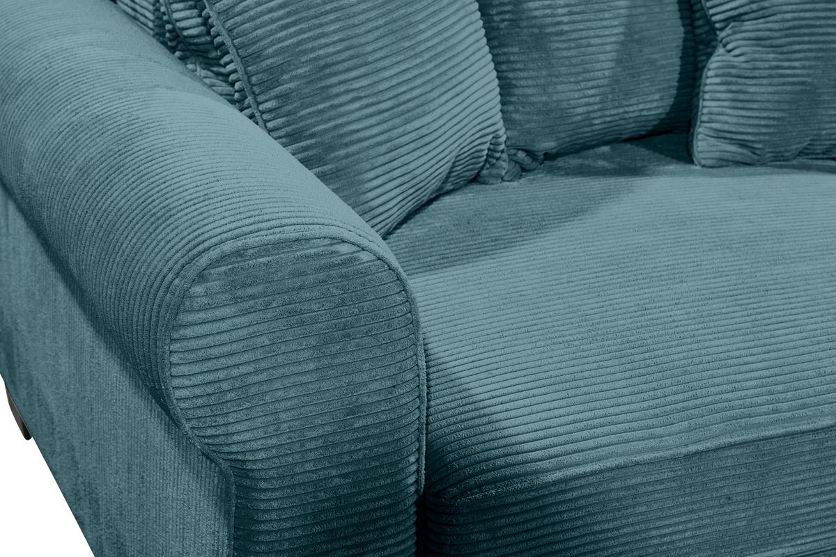 Schlafsofa Maureen, Azurblau B: 247 Cm - Azurblau/Schwarz, KONVENTIONELL, Textil (247/95/125cm) - MID.YOU