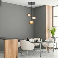 ZÁVĚSNÉ SVÍTIDLO ELOWEN - bílá/jantarové barvy, Moderní, kov/plast (40/150cm)