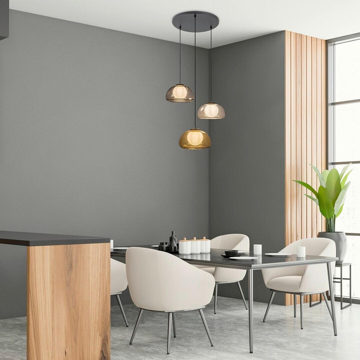 ZÁVĚSNÉ SVÍTIDLO ELOWEN - bílá/jantarové barvy, Moderní, kov/plast (40/150cm)