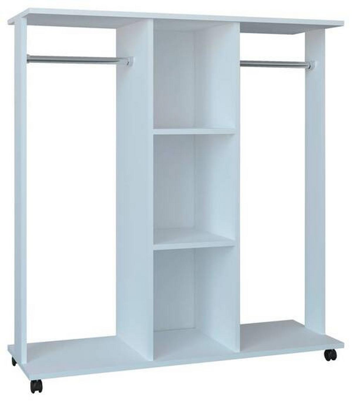 Regal Mit Kleiderstangen Ralosa B: 116 Cm Weiß - Weiß, MODERN, Holzwerkstoff/Kunststoff (116/124/40cm) - MID.YOU